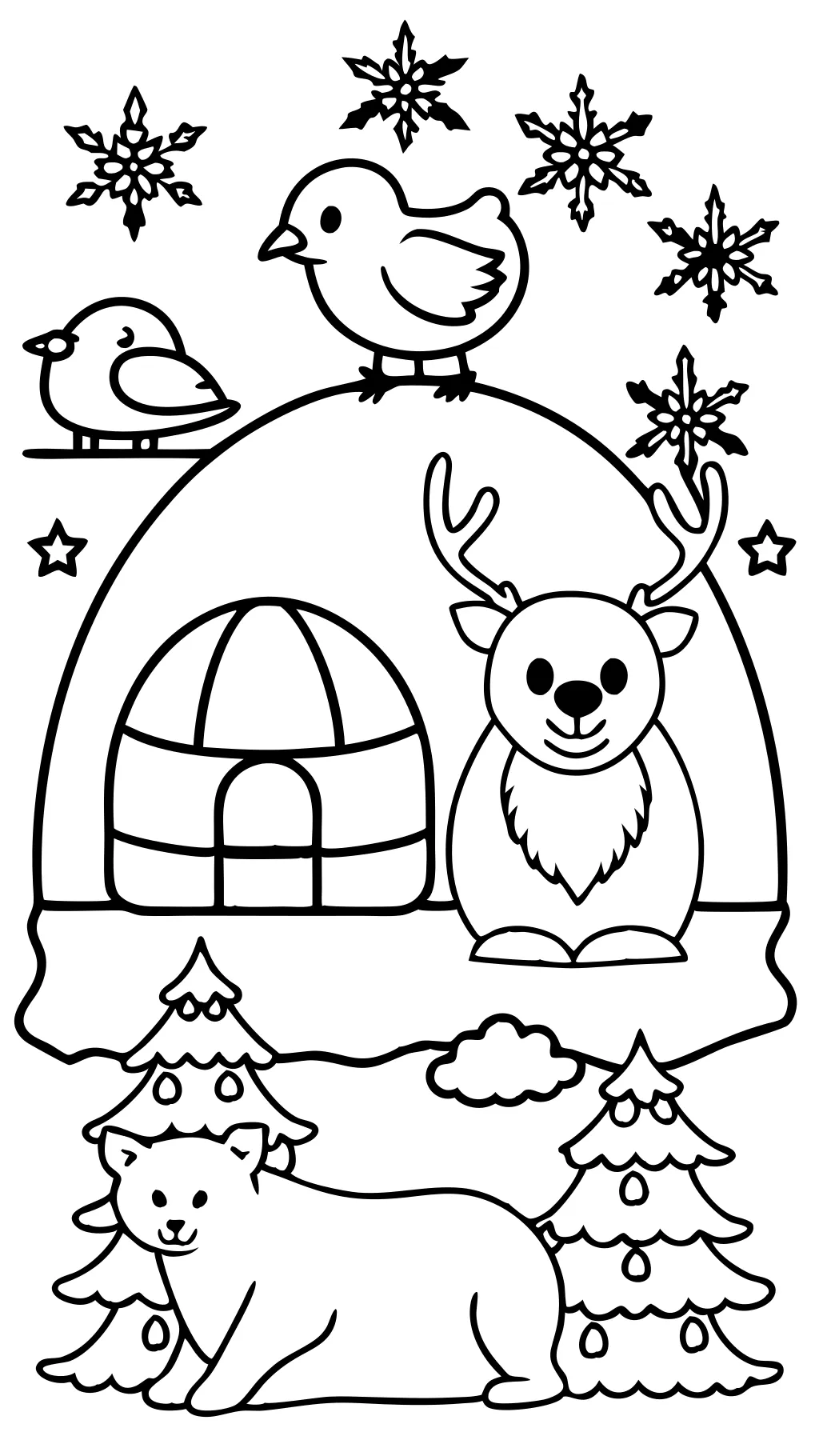 winter animals coloring pages